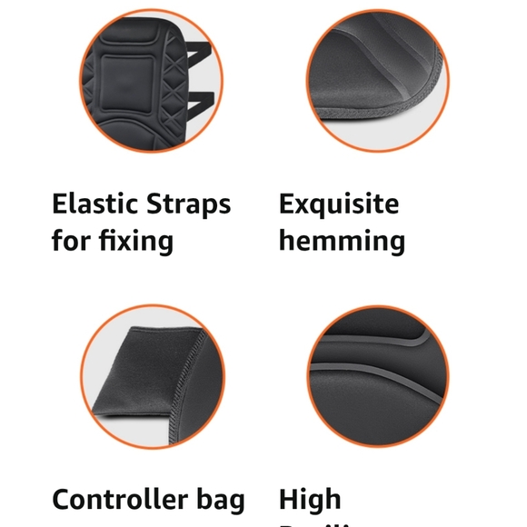 Black Massage Seat Cushion with Remote - Picture 7 of 7